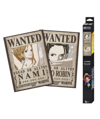 SET 2 POSTERS ONE PIECE WANTED NAMI & ROBIN (52X38)