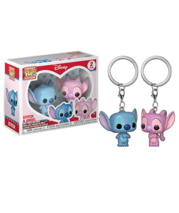 Llavero Pocket POP! Stitch y Angel - Disney Lilo & Stitch - El Dúo Galáctico más Enamorado
