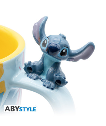 Taza 3D Stitch Hawaiano con asa Disney