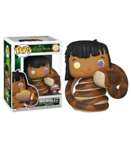 Figura Funko Pop Mowgli con Kaa 987 - Disney El Libro de la Selva - Edición Especial Escena Hipnótica