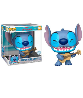 Figura Funko Pop Stitch con Ukelele 1419 - Disney Lilo y Stitch - Edición Especial Jumbo