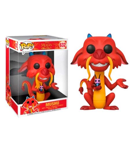 Figura Funko Pop Mushu con Cri-Kee 632 - Disney Mulán - El Dragón Guardián en Tamaño Jumbo