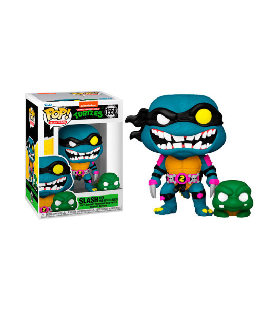 Figura Funko Pop Slash with Pre-Mutated Slash 1558 - Nickelodeon Teenage Mutant Ninja Turtles - El Dúo más Temible de las Alcant