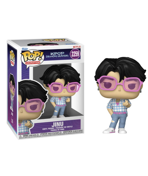 Figura Funko Pop Jinu 2259 - K-Pop Demon Hunters - Idol con Gafas Rosas y Gesto Finger Heart