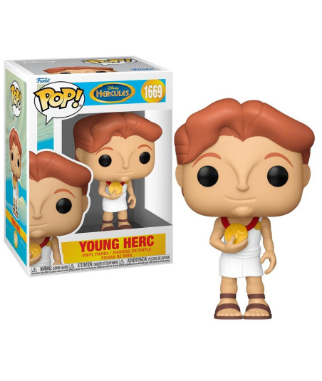 Figura Funko Pop Young Herc 1669 - Disney Hercules - Aspirante a Héroe con su Medallón de los Dioses