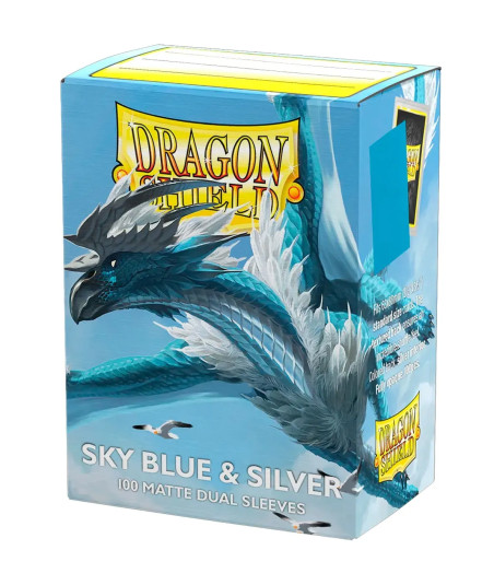 Fundas Standard Matte Dual Sky Blue & Silver (100) - Dragon Shield