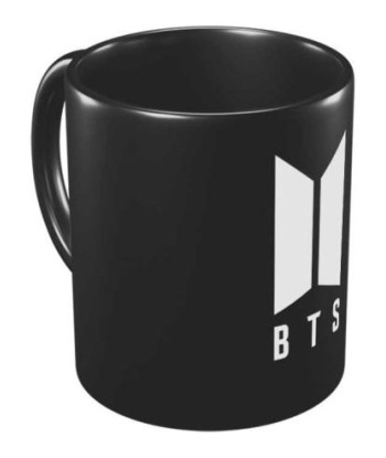 TAZA BTS NEGRA LOGO