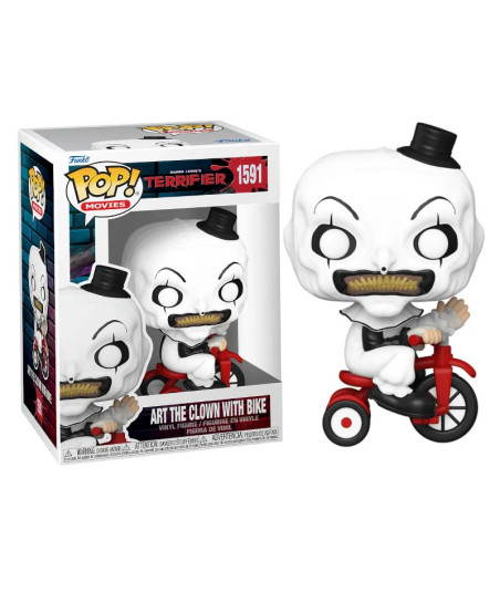 Figura Funko Pop Art the Clown en Bicicleta 1591 - Terrifier - Payaso de Terror en Triciclo Rojo 10 cm