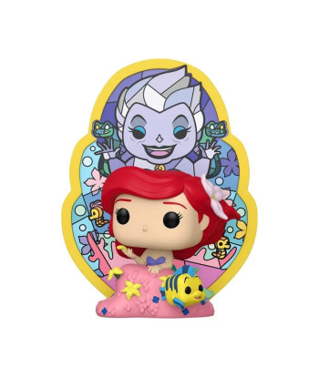 Figura Funko Pop Ariel 1702 - Disney La Sirenita - Deluxe con Fondo de Úrsula Estilo Vidriera