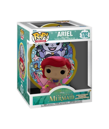 Figura Funko Pop Ariel 1702 - Disney La Sirenita - Deluxe con Fondo de Úrsula Estilo Vidriera