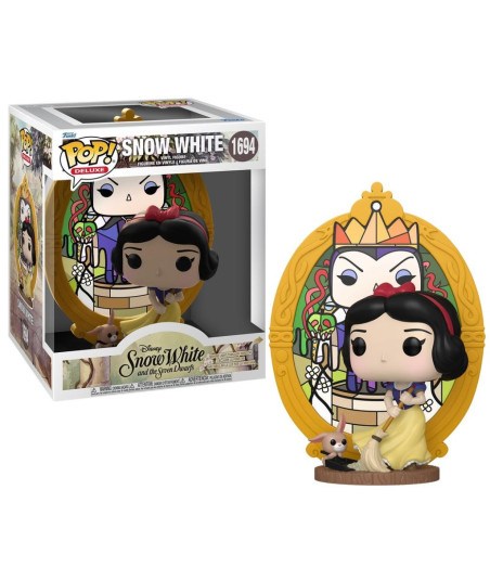 Figura Funko Pop Blancanieves 1694 - Disney Blancanieves - Deluxe con Vidriera de la Reina Malvada