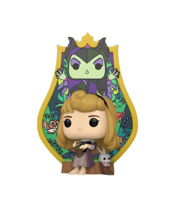 Figura Funko Pop Aurora 1703 - Disney La Bella Durmiente - Deluxe con Vidriera de Maléfica