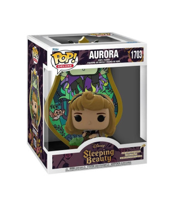 Figura Funko Pop Aurora 1703 - Disney La Bella Durmiente - Deluxe con Vidriera de Maléfica