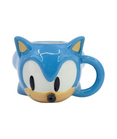 Taza 3D Cabeza De Sonic The Hedgehog Cerámica 400 mls