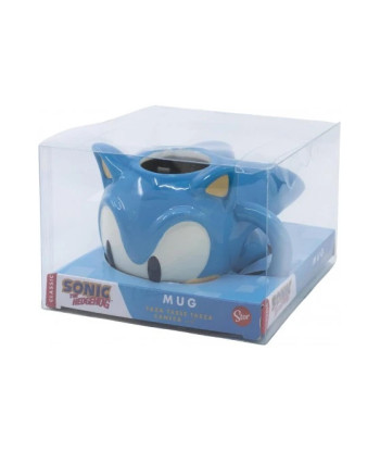 Taza 3D Cabeza De Sonic The Hedgehog Cerámica 400 mls