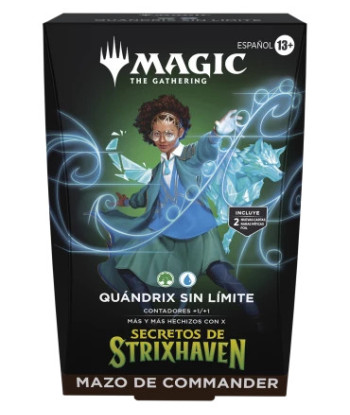 Mazo de Commander Secretos de Strixhaven: Quándrix sin Límite - Magic The Gathering - ¡Multiplica tu Poder! (Español)