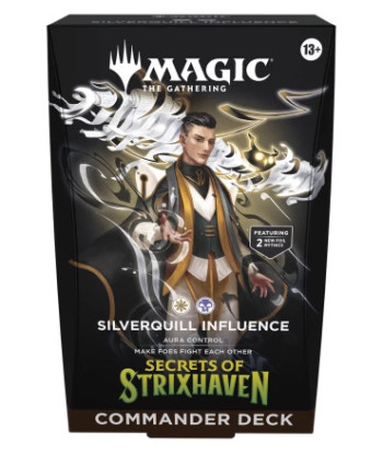 Mazo de Commander Secrets of Strixhaven: Silverquill Influence - Magic The Gathering - ¡Controla y Manipula! (Inglés)