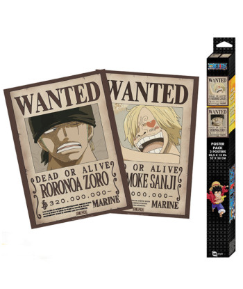 Set 2 posters chibi One Piece Wanted Zoro & Sanji