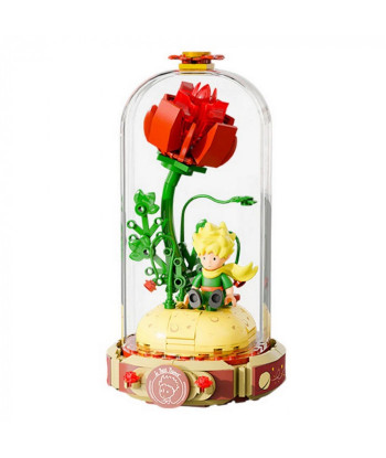 Set de construcción figurita El Principito con la Rosa