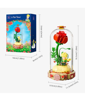Set de construcción figurita El Principito con la Rosa