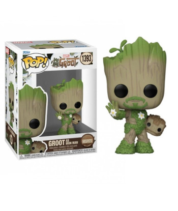 Figura Funko Pop Groot as Iron Man 1393 - Marvel We Are Groot - Genio, Millonario y... ¡Arbóreo!