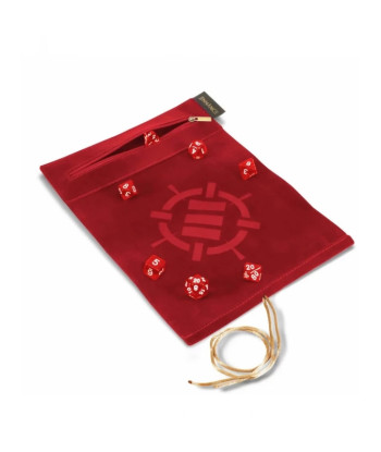 Estuche “Roll on a Scroll con Juego de 7 Dados Acrílicos (Rojo) - Enhance Gaming