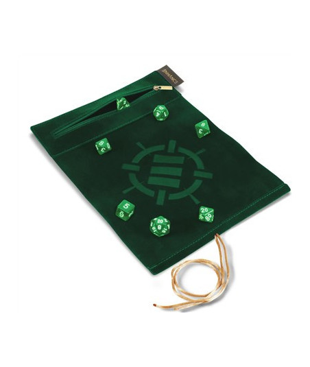 Estuche “Roll on a Scroll con Juego de 7 Dados Acrílicos (Verde) - Enhance Gaming
