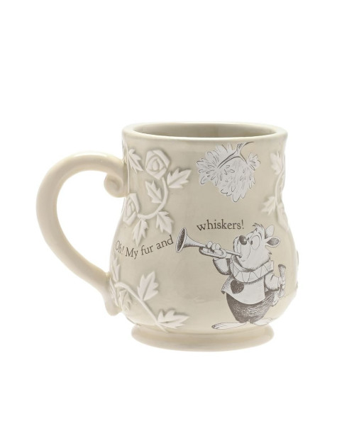 TAZA RELIEVE ALICIA PAIS DE LAS MARAVILLAS CONEJO BLANCO