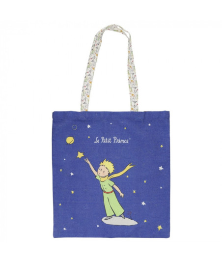 Bolsa de tela en algodón El Principito atrapando una estrella (37x40cm)