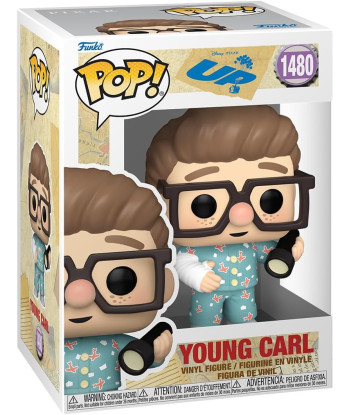 Figura Funko Pop Young Carl 1480 - Disney Up - El Pequeño Explorador en Pijama con Escayola