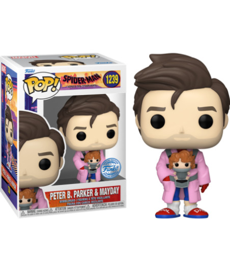 Figura Funko Pop Peter B. Parker & Mayday 1239 - Spider-Man: Across the Spider-Verse - Albornoz Rosa Edición Especial