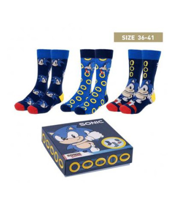 PACK REGALO CALCETINES 3 MOD. SONIC TALLA 35-41